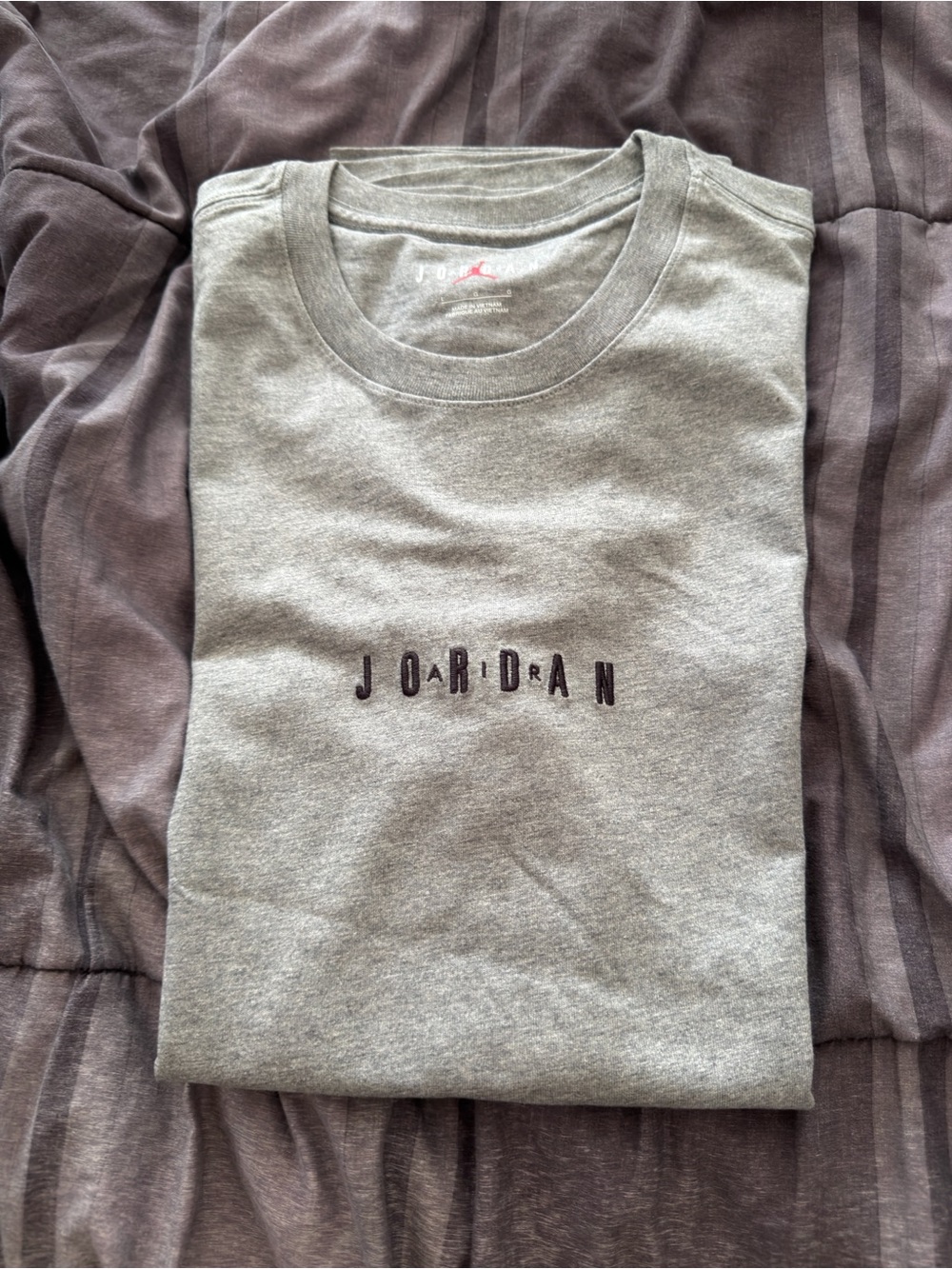 Jordan Men's Short Sleeve Tee - Light Gray with Black Logo